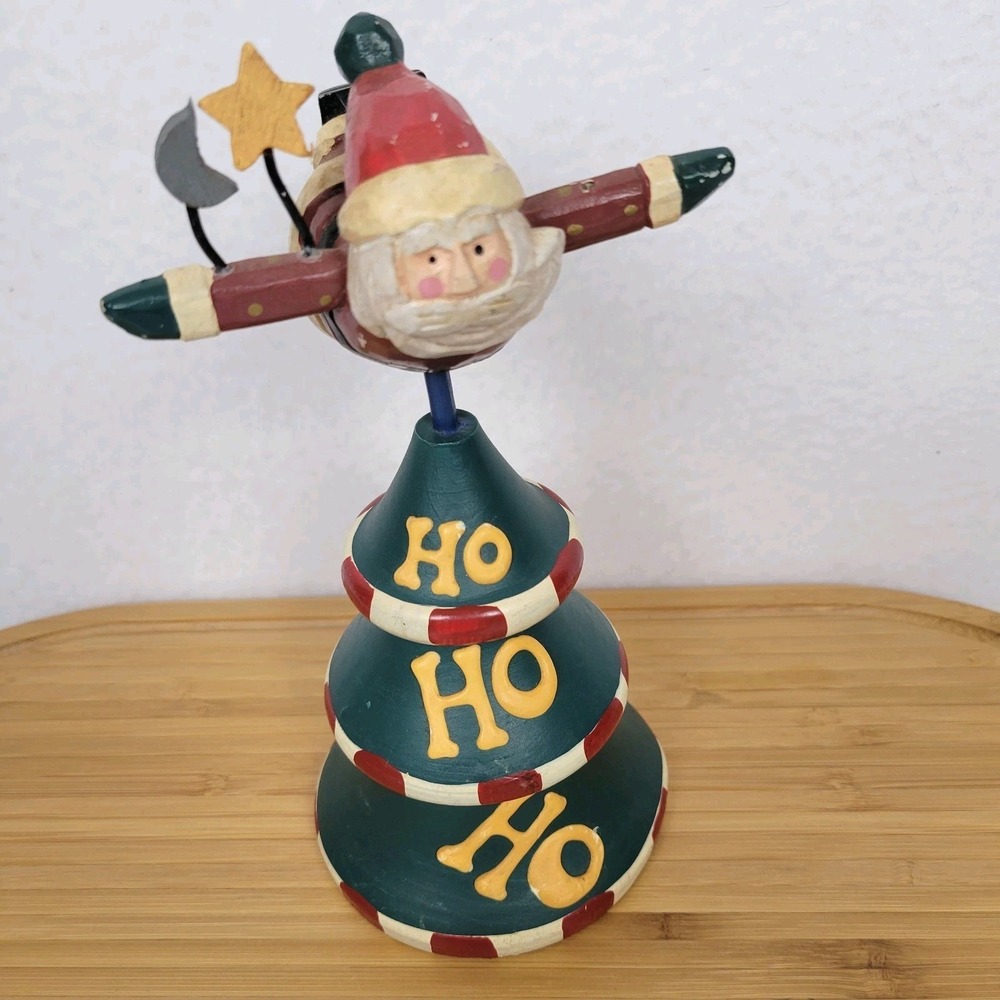 Midwest Cannon Falls Santa Ho Ho Ho Tree Figurine Rustic Primitive Christmas